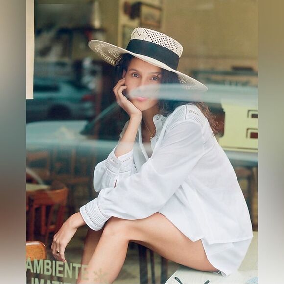 NWT J CREW Pintuck lace-trim top in cotton voile in white - Picture 2 of 9